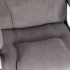 Кресло для руководителя Easy Chair Priority серое (флок, металл)