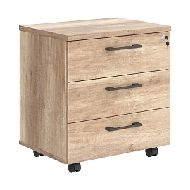 Тумба подкатная Torr TMC-3D.1A с центральным замком (дуб каньон, 465х452х650 мм, 3 ящика)