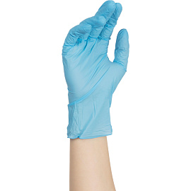 Перчатки медицинские смотровые нитриловые MediOk Nitrile Optima нестерильные неопудренные размер XL (9-10) голубые (50 пар/100 штук в упаковке)