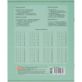 Тетрадь школьная А5, 18л клетка, Выбор есть зеленый 20шт/уп