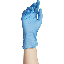 Перчатки медицинские смотровые нитриловые MediOk Blue Sky нестерильные неопудренные размер XL (9-10) голубые (50 пар/100 штук в упаковке)