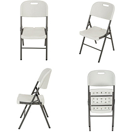 Стул складной 53 белый (пластик, сталь)