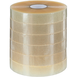 Клейкая лента упаковочная 48 мм х 990 м 45 мкм прозрачная (6 штук в упаковке)