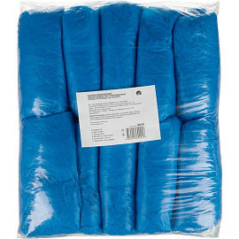 Бахилы одноразовые Вендорс полиэтиленовые 40 мкм голубые с паянной резинкой (50 пар в упаковке) фото Бахилы одноразовые Вендорс полиэтиленовые 40 мкм голубые с паянной резинкой (50 пар в упаковке)