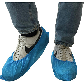 Бахилы одноразовые Вендорс полиэтиленовые 40 мкм голубые с паянной резинкой (50 пар в упаковке) фото Бахилы одноразовые Вендорс полиэтиленовые 40 мкм голубые с паянной резинкой (50 пар в упаковке)