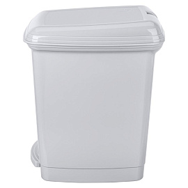 Ведро мусорное 7 л пластик с педалью с крышкой серое (28x23.5x19.5 см)