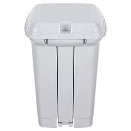 Ведро мусорное 7 л пластик с педалью с крышкой серое (28x23.5x19.5 см)