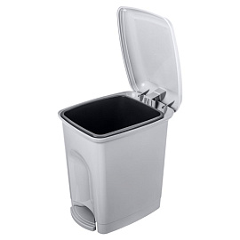 Ведро мусорное 7 л пластик с педалью с крышкой серое (28x23.5x19.5 см)