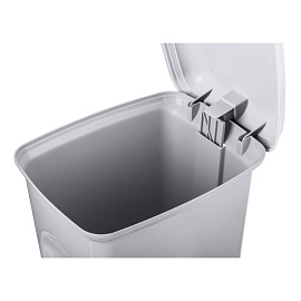 Ведро мусорное 7 л пластик с педалью с крышкой серое (28x23.5x19.5 см)