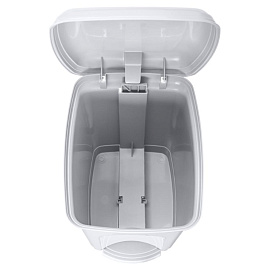 Ведро мусорное 7 л пластик с педалью с крышкой серое (28x23.5x19.5 см)