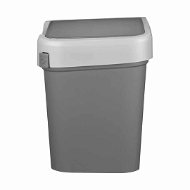 Контейнер для мусора напольный Econova Smart Bin 10 л пластик с крышкой серый (34.5x24.5x19.6 см)