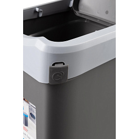 Контейнер для мусора напольный Econova Smart Bin 10 л пластик с крышкой серый (34.5x24.5x19.6 см)