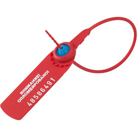 Пломба пластиковая номерная 150 мм красная (100 штук в упаковке)