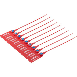 Пломба пластиковая номерная 150 мм красная (100 штук в упаковке)