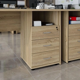 Тумба приставная Easy to lead Easy One с замком без топа (дуб сонома, 400х454х721 мм, 3 ящика)