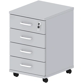 Тумба подкатная Easy One с замком (серый, 404х454х609 мм, 4 ящика)