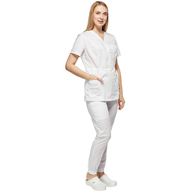 Костюм медицинский женский м24-КБР белый (размер 44, рост 158-164)