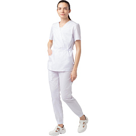 Костюм медицинский женский м24-КБР белый (размер 60, рост 158-164)