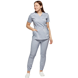 Костюм медицинский женский м24-КБР серый (размер 54, рост 158-164) фото Костюм медицинский женский м24-КБР серый (размер 54, рост 158-164)