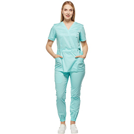 Костюм медицинский женский м24-КБР бирюзовый (размер 42, рост 158-164) фото Костюм медицинский женский м24-КБР бирюзовый (размер 42, рост 158-164)