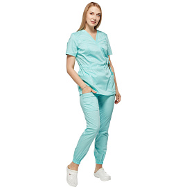 Костюм медицинский женский м24-КБР бирюзовый (размер 48, рост 158-164)