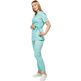 Костюм медицинский женский м24-КБР бирюзовый (размер 48, рост 158-164)