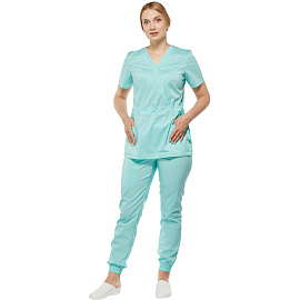 Костюм медицинский женский м24-КБР бирюзовый (размер 50, рост 158-164)