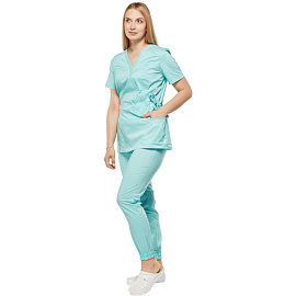 Костюм медицинский женский м24-КБР бирюзовый (размер 58, рост 158-164) фото Костюм медицинский женский м24-КБР бирюзовый (размер 58, рост 158-164)