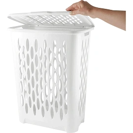 Корзина для белья Keeplex Light напольная из пластика прямоугольная белая