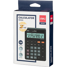 Калькулятор настольный Deli Touch EM01320 12-разрядный черный 149х103x29 мм