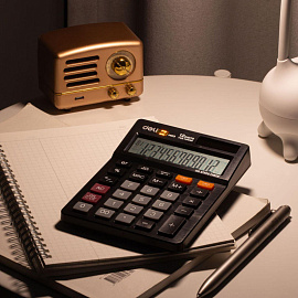 Калькулятор настольный Deli Touch EM01320 12-разрядный черный 149х103x29 мм