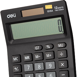 Калькулятор настольный Deli E1519A 12-разрядный черный 140x102x31 мм