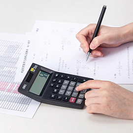 Калькулятор настольный Deli E1519A 12-разрядный черный 140x102x31 мм