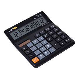 Калькулятор настольный Deli EM01120 12-разрядный черный 139x131х30 мм