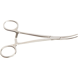 Зажим кровоостанавливающий Ворсма зубчатый изогнутый № 1 158 мм