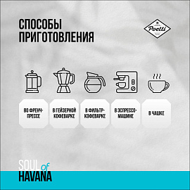 Кофе в зернах Poetti Soul of Havana 800 г (пакет)