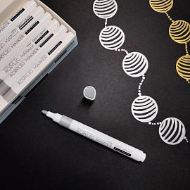 Маркер акриловый Sketch&Art серебристый (толщина линии 1-3 мм) фото Маркер акриловый Sketch&Art серебристый (толщина линии 1-3 мм)