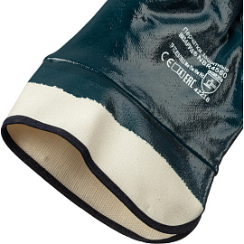 Перчатки рабочие защитные Scaffa NBR4560 хлопковые с нитрильным покрытием синие (размер 10 (XL))