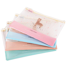 Папка-конверт на молнии Deli А5 в ассортименте 200 мкм