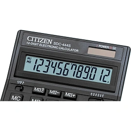 Калькулятор настольный Citizen SDC-444S 12-разрядный черный 199x153x30 мм