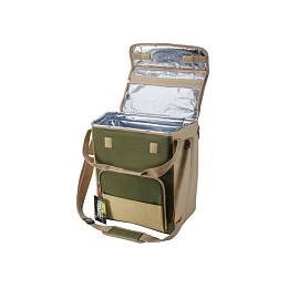 Термосумка Biostal Кемпинг 20 л 30х20х36 см зелёная/кремовая