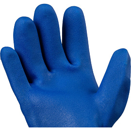 Перчатки КЩС хлопковые/ПВХ Gward Sandy с хлопковым напылением синие (размер 10, XL, 6 штук в упаковке, PVC009)