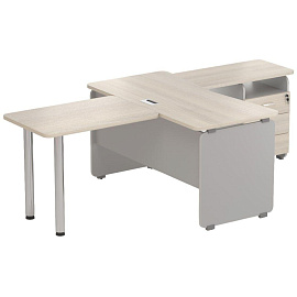 Приставка-брифинг Комус Мебель Easy Contour (дуб шамони светлый, 600х900х740 мм)