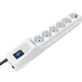 Сетевой фильтр ZIS Pilot L на 6 розеток 7 метров белый