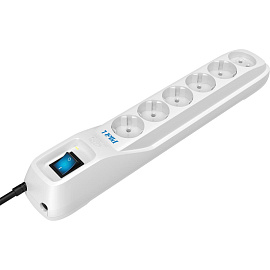Сетевой фильтр ZIS Pilot L на 6 розеток 10 метров белый