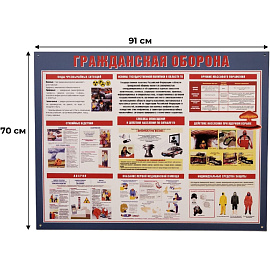 Информационный стенд 70x91 см Гражданская оборона при военных действиях красный/синий