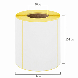 Этикетки термотрансферные, ПОЛУГЛЯНЕЦ, 100х72 мм, 500 этикеток в ролике, 111977