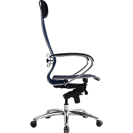 Кресло для руководителя эргономичные Метта Samurai S-1.04 синее (сетка, металл)