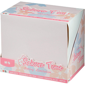 Ручка гелевая со стираемыми чернилами M&G Sakura Time синяя (толщина линии 0.35 мм)