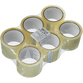 Клейкая лента упаковочная 72 мм х 66 м 40 мкм прозрачная (6 штук в упаковке)